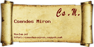 Csendes Miron névjegykártya